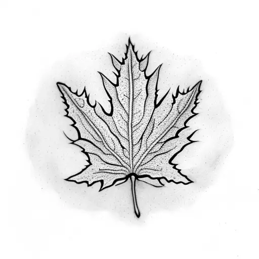 Maple Leaf Made Of Thistle Floers