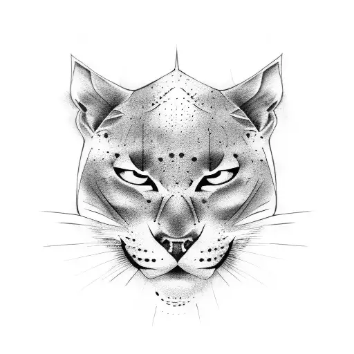 Panther With Japanese Background