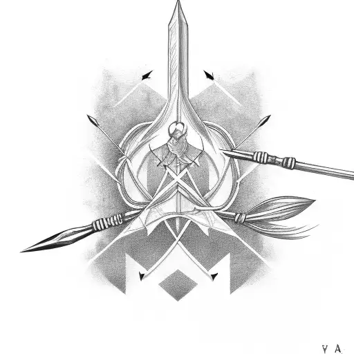 Arrow With Golden String Arown It