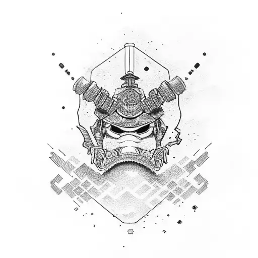 Samurai Doing A Chemical Experiment