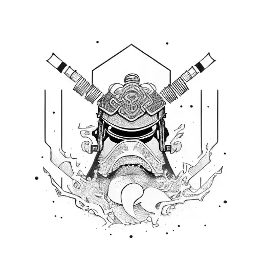 Samurai Doing A Chemical Experiment