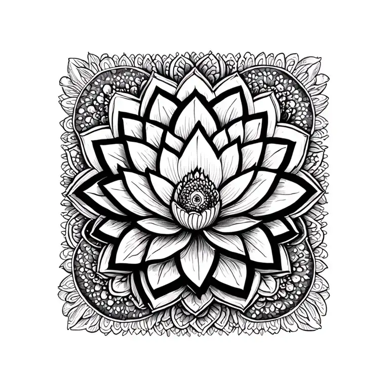 Anahata Lotus Flower Mandala Design
