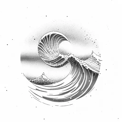 Circle Is In The Middle And The Wave Is To The Left