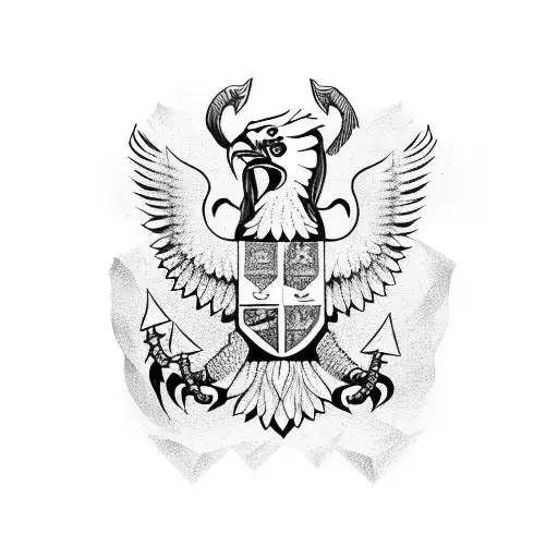 Albanian Double Headed Eagle With Skanderbeg And Illyrian Motives