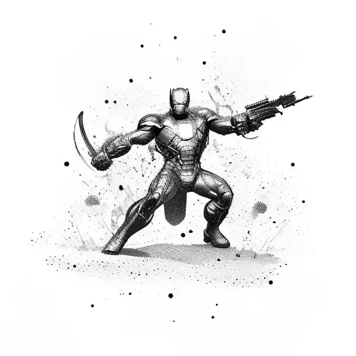 A Dynamic Composition Of Marvel Characters In A Fierce Battle Scene