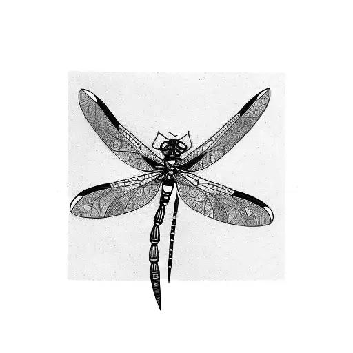 Dragonfly With Geometric Shapes And Patterns Inspired By Educational Tools