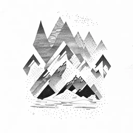 An Abstract Design Incorporating Elements Of The Rocky Mountains And Andes