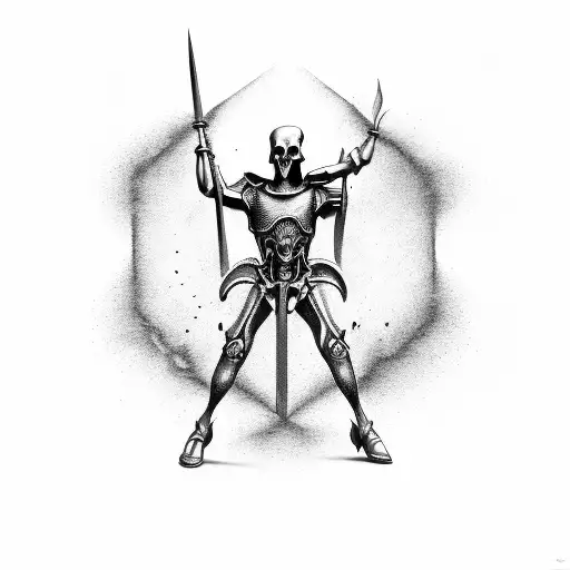 Saint Michael Vs The Grim Reaper Hyperrealistic