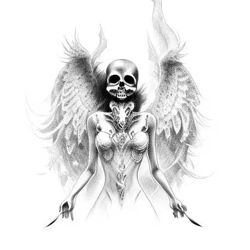 Dark Death With Angels Around