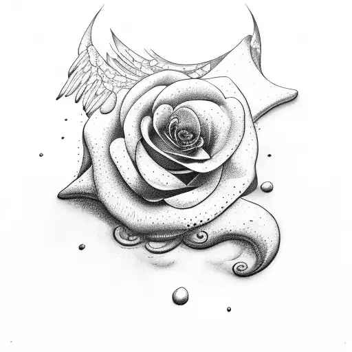 Rose Raven Butterfly Libra Sign Fallen Angel