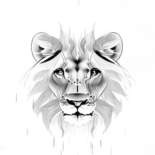 Mother Lion With 2 Kids