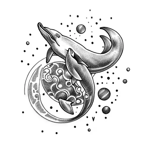 Sun And Moon And Dolphin