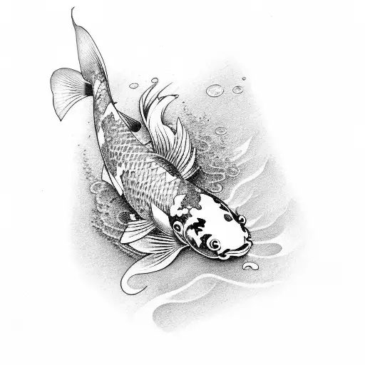 Koi Fish With Japanese Theme Upper Sleave