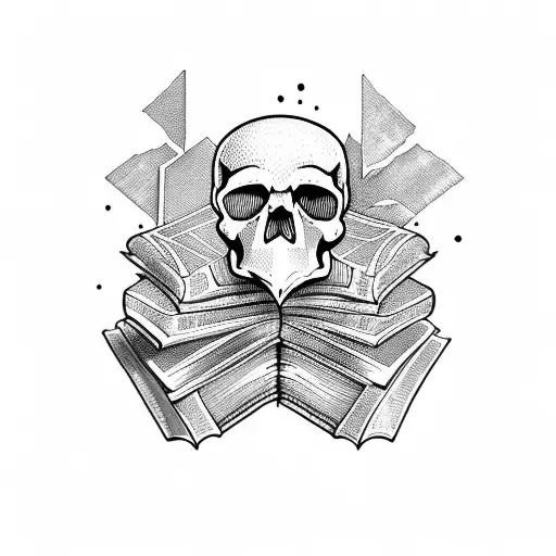Skull With Books