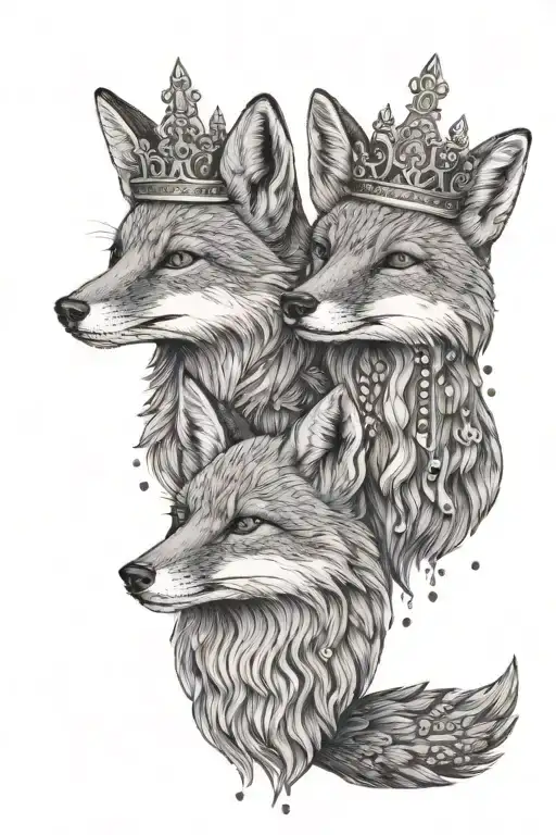 A Pair Of Foxes In A Crown