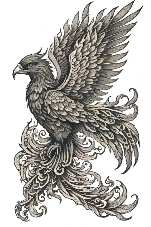 Phoenix Rising From Flames
