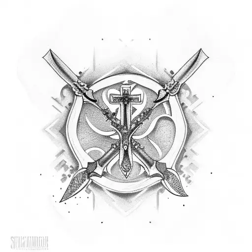 Daggers Tip With A Christian Cross