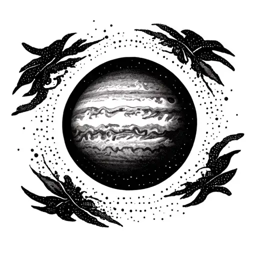 Jupiter Simple Tattoo Less Black