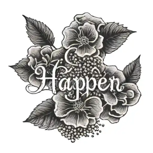 Harper Name Tattoo With Flowers