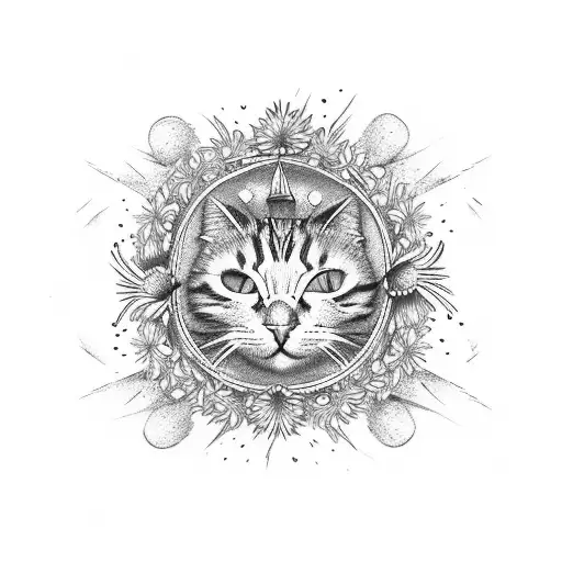 Cat Footprint Daisies Grass Spike