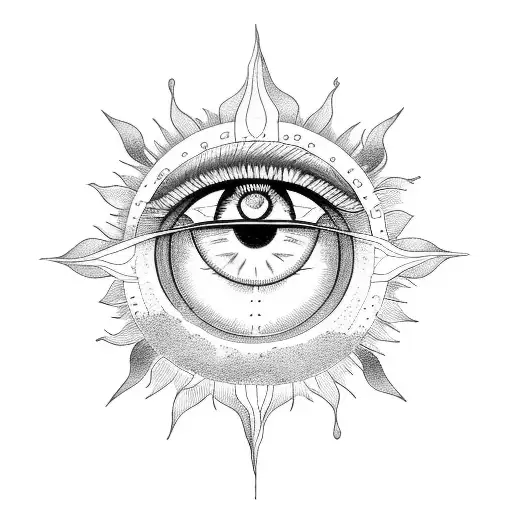 A Sun With A Moon And An Eye