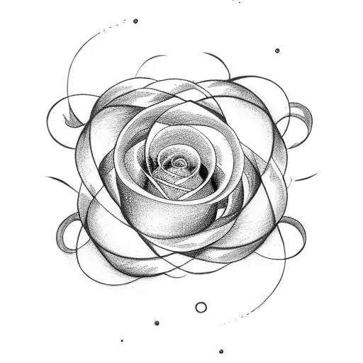 Infinity Symbol With Rose And Violet Flowers