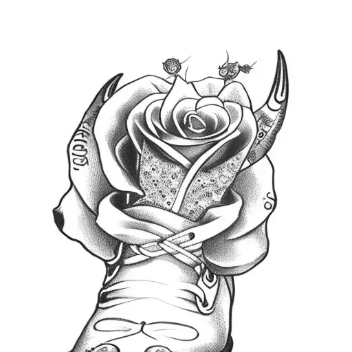 Cowgirl Boots With Christian Cross And Roses With Thorns