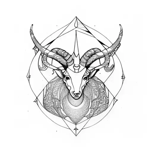 Capricorn Geometric For Back