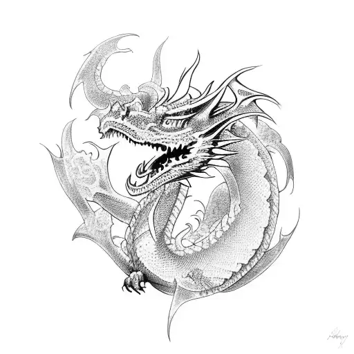 Dragon With Motto