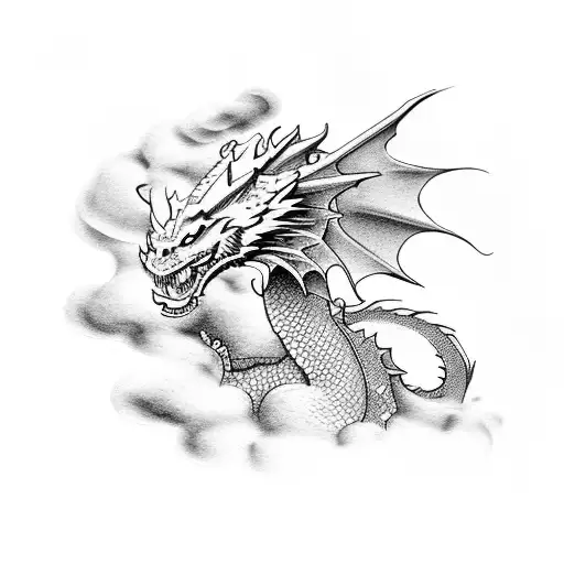 Dragon With Clouds