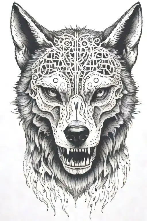 Wolf Skull Tattoo