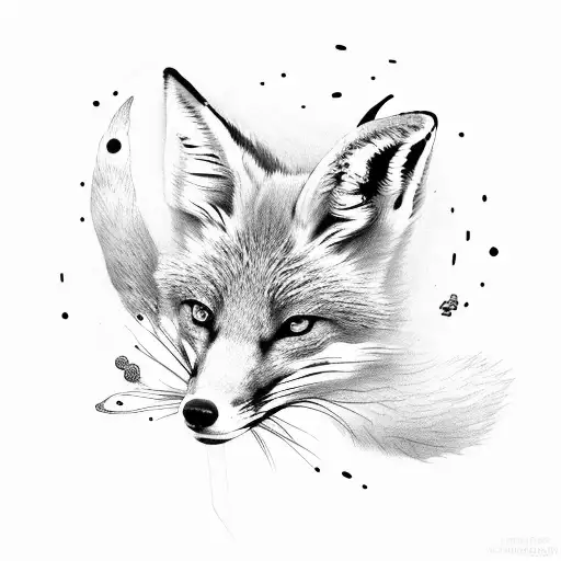 Swimming Fox In The Universe