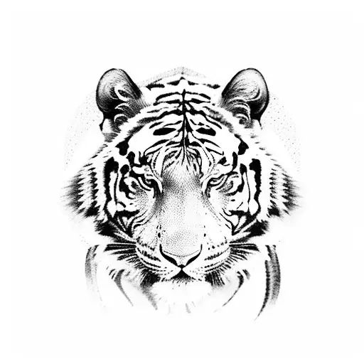 A Full Body Black And White Tiger