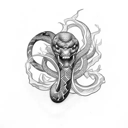 Tattoo Black Snakes Abstact