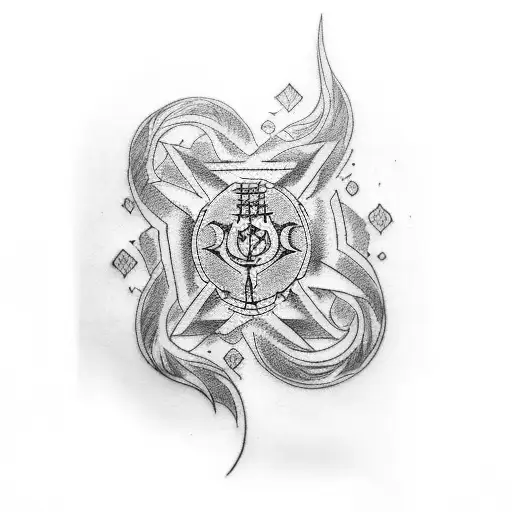 Design A Tattoo Inspired By The Phantom Troupe Symbol With A Dotwork Technique