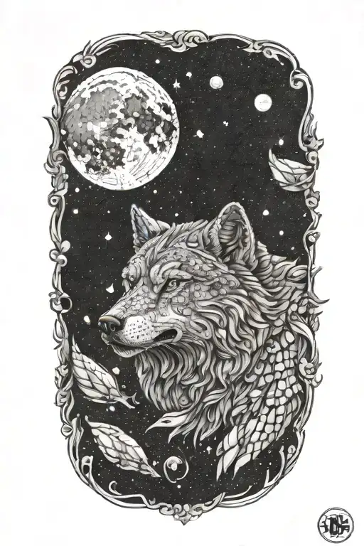 Space Wolf Tattoo