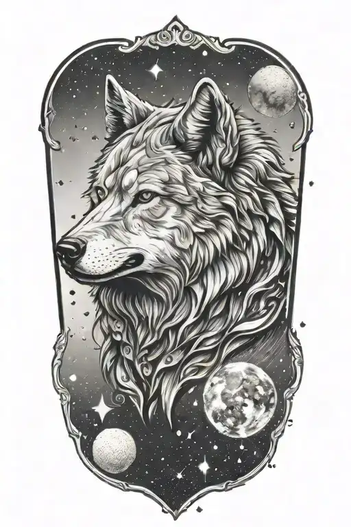 Space Wolf Tattoo