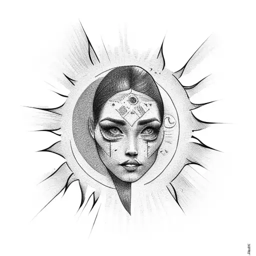 Humble Woman Looking Up To The Sun