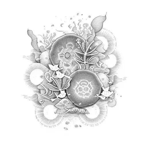 Ocean With Flowers And Butterflies