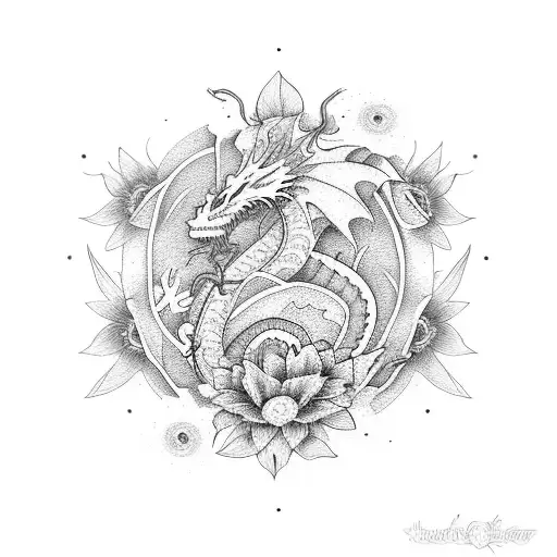 Flowers Peace Dragon