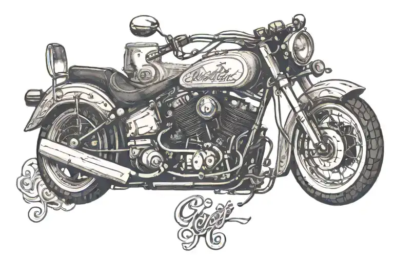 Meaningful Russian Text Chopper Motorcycle Bike Devilry Rock Music Box Freedom Past Sins