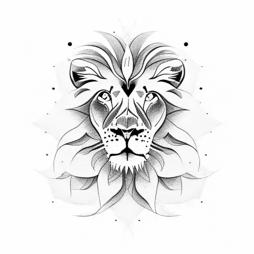 Lion With Flowers Around Head