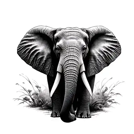 Elephant Trunk Upwards Stands Upright