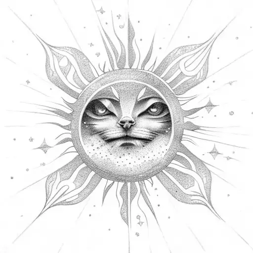 Sun With Clouds And Sparkles