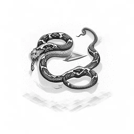 A Sword Surrounded By A Snake Tattoo
