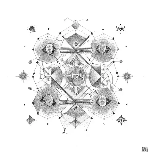 A Constellation Of Family Zodiac Signs Intertwined With Musical Notes