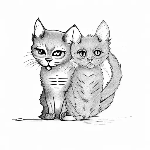 Black Cat Sitting Next To A Grave