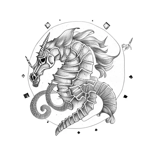 Unicorn Skeleton Seahorse