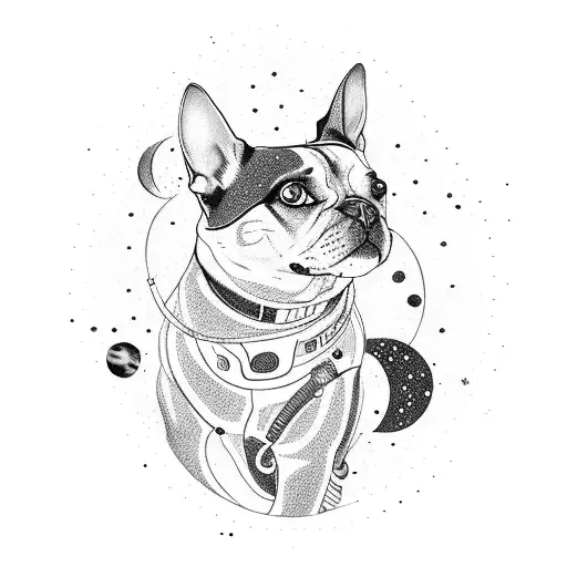 A Futuristic Interpretation Of A Dog And Cat Constellation With A Space-themed Background