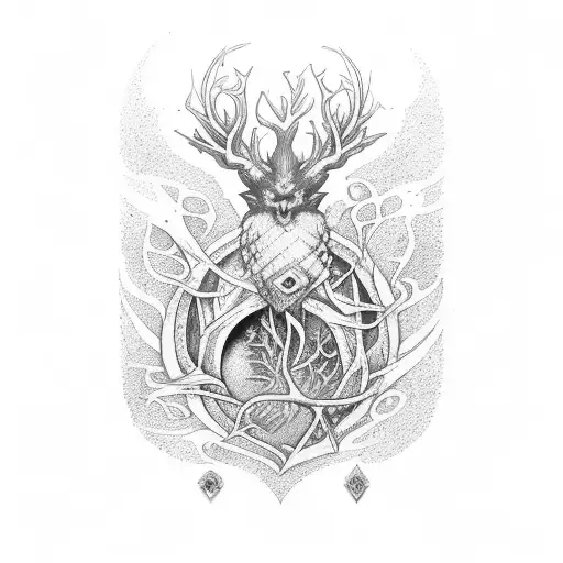 Yggdrasil With Purple Leaves And Ice Blue